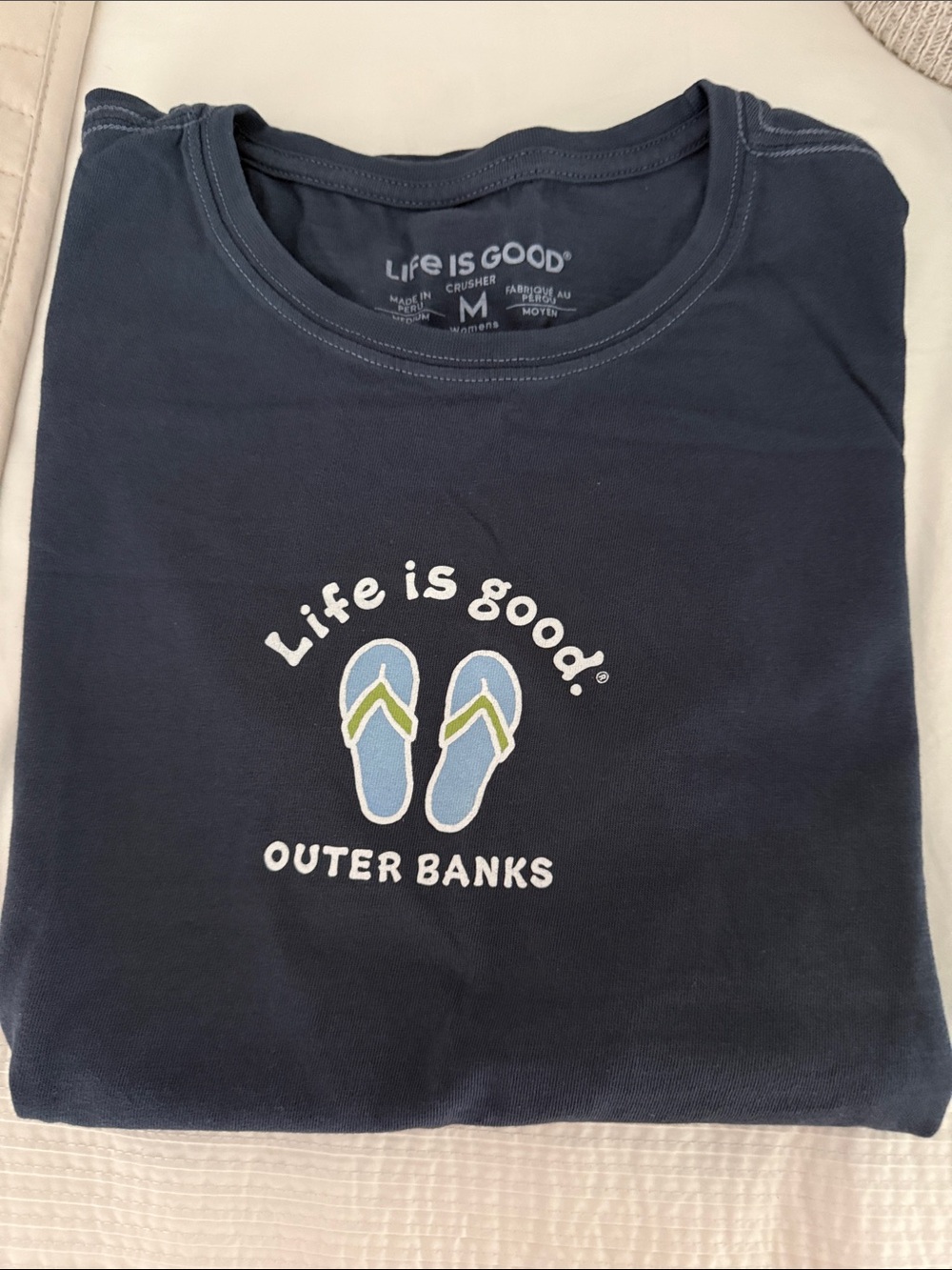 Life Is Good Navy Flip Flop Graphic Tee